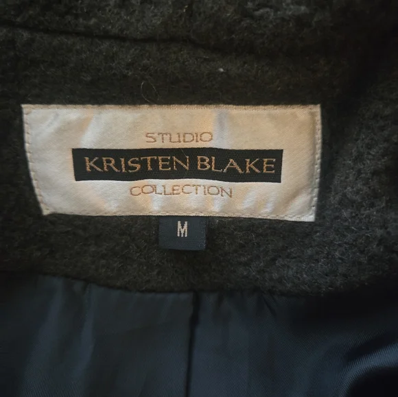 Kristen Blake Wool Blend Dark Gray Hooded Coat Size M